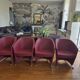 4 leather armchairs with chrome legs, design harmony
