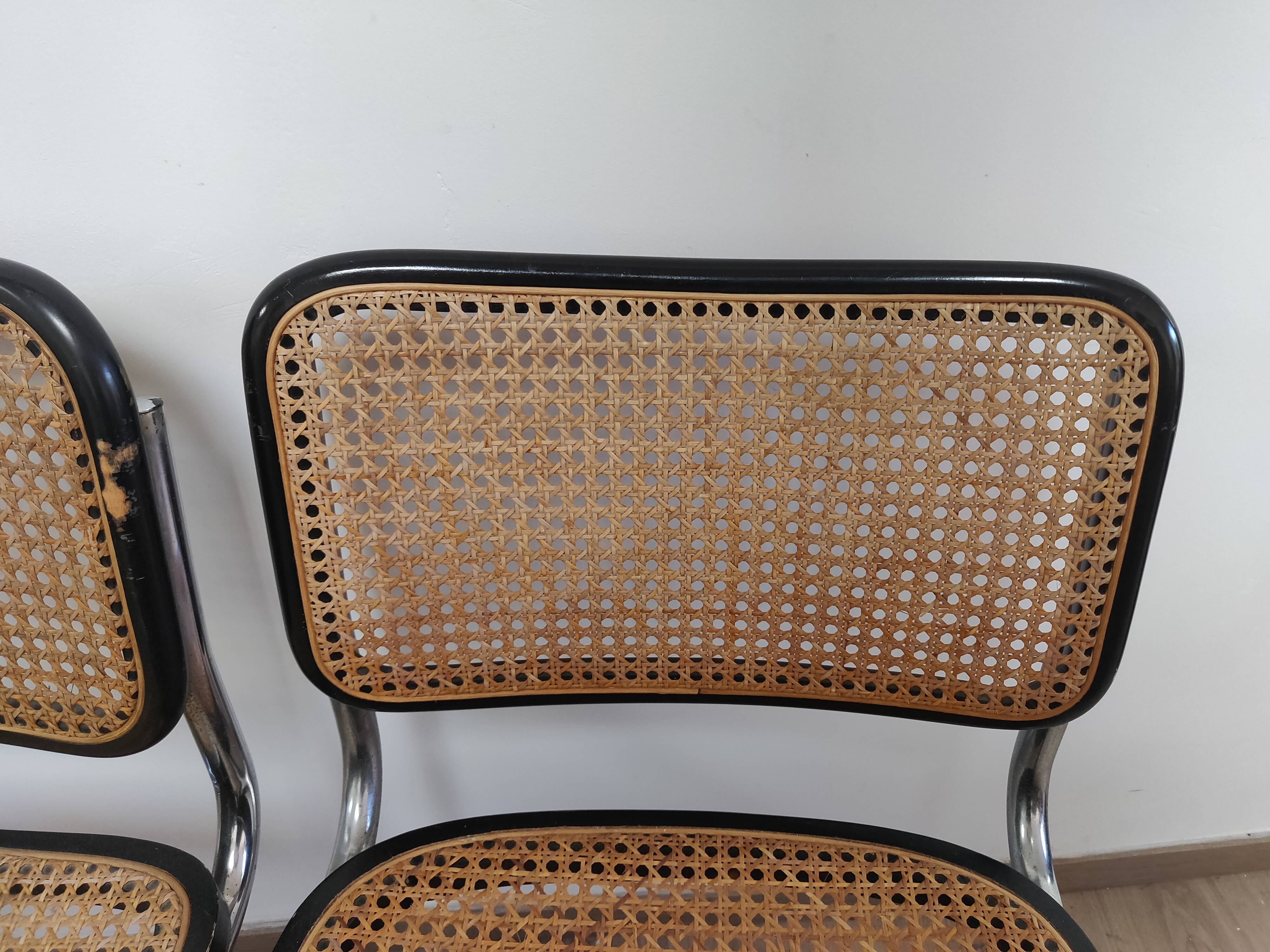Trio de chaises par marcel breuer modele b 32
