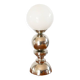 Chromed metal lamp and opaline globe, Space Age Design, 1970