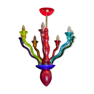 Lustre en verre multicolore