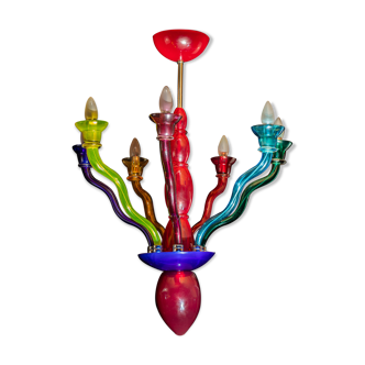 Lustre en verre multicolore de Murano de la fin du siècle, par Ernesto Guismondi pour VeArt, Italie