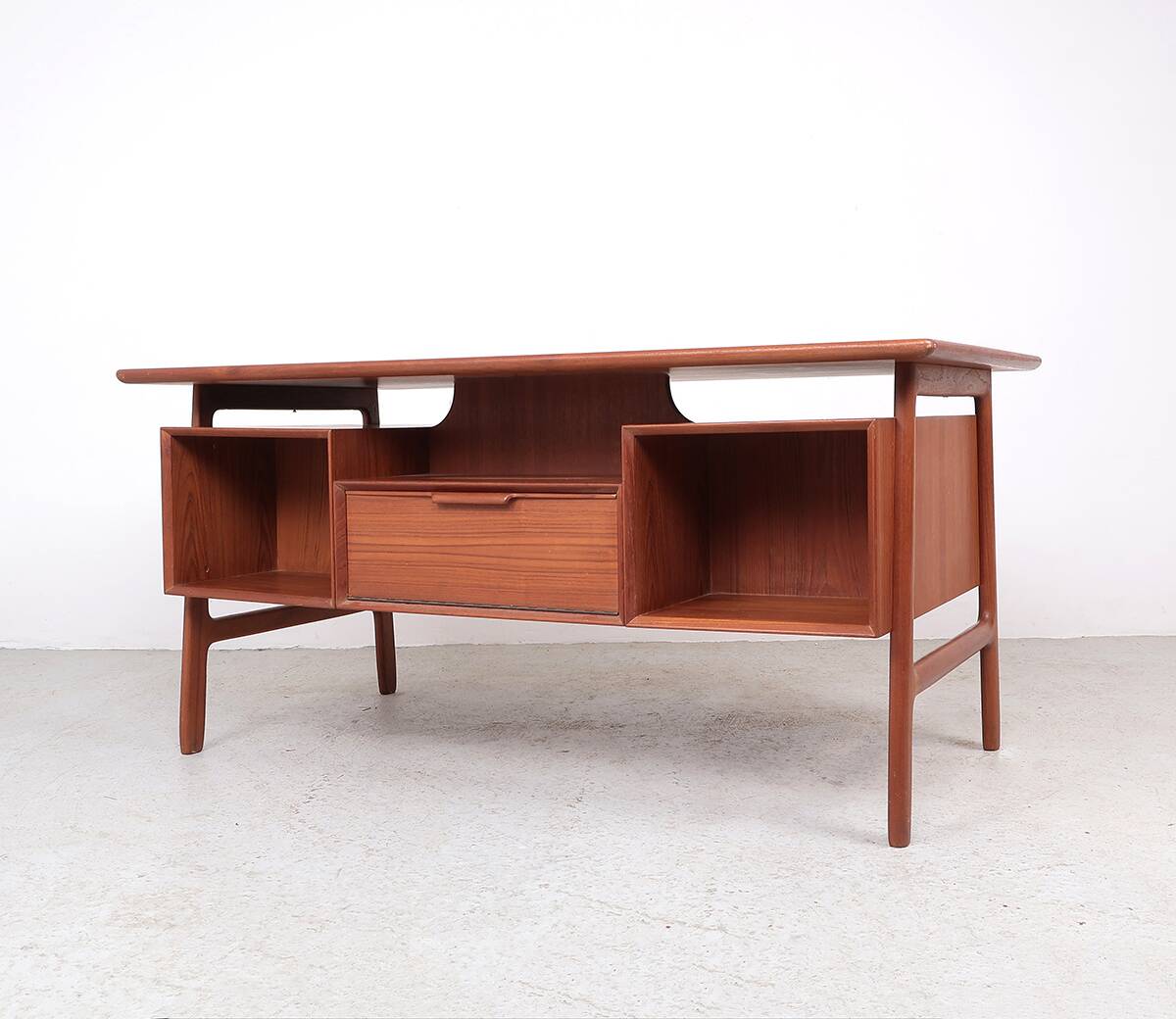 Omann Jun teak desk model 75, 1960s