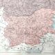 Old map Romania and Bulgaria 43x43cm from 1950