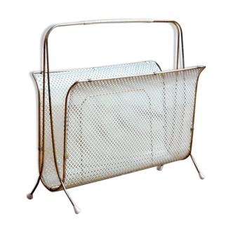 Door magazines perforated metal and vintage brass 50s / 60s