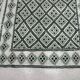 Tapis margoum couloir vert et blanc fait main en laine naturelle