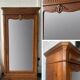 Antique Louis-Philippe walnut veneered wardrobe with an antique mirror.