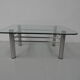 Table basse chromée avec verre années 1970