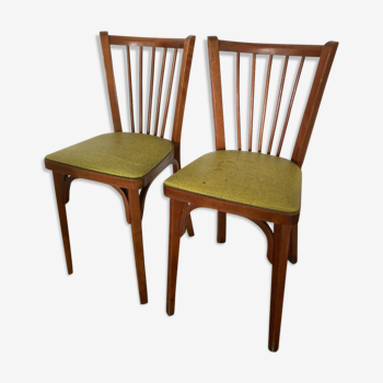 Paire de chaises bistrot Baumann 1950