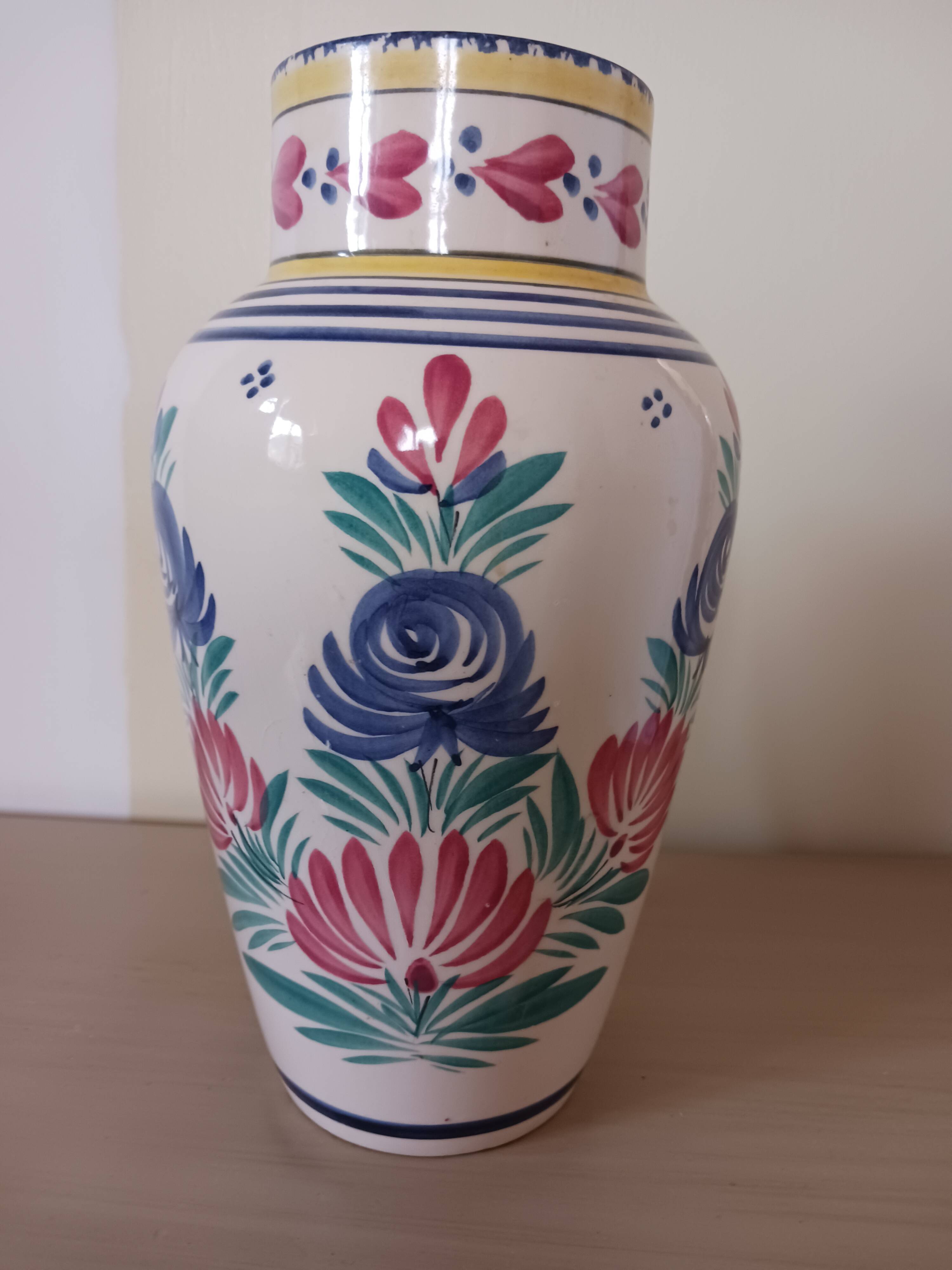 Antique Henriot Quimper vase