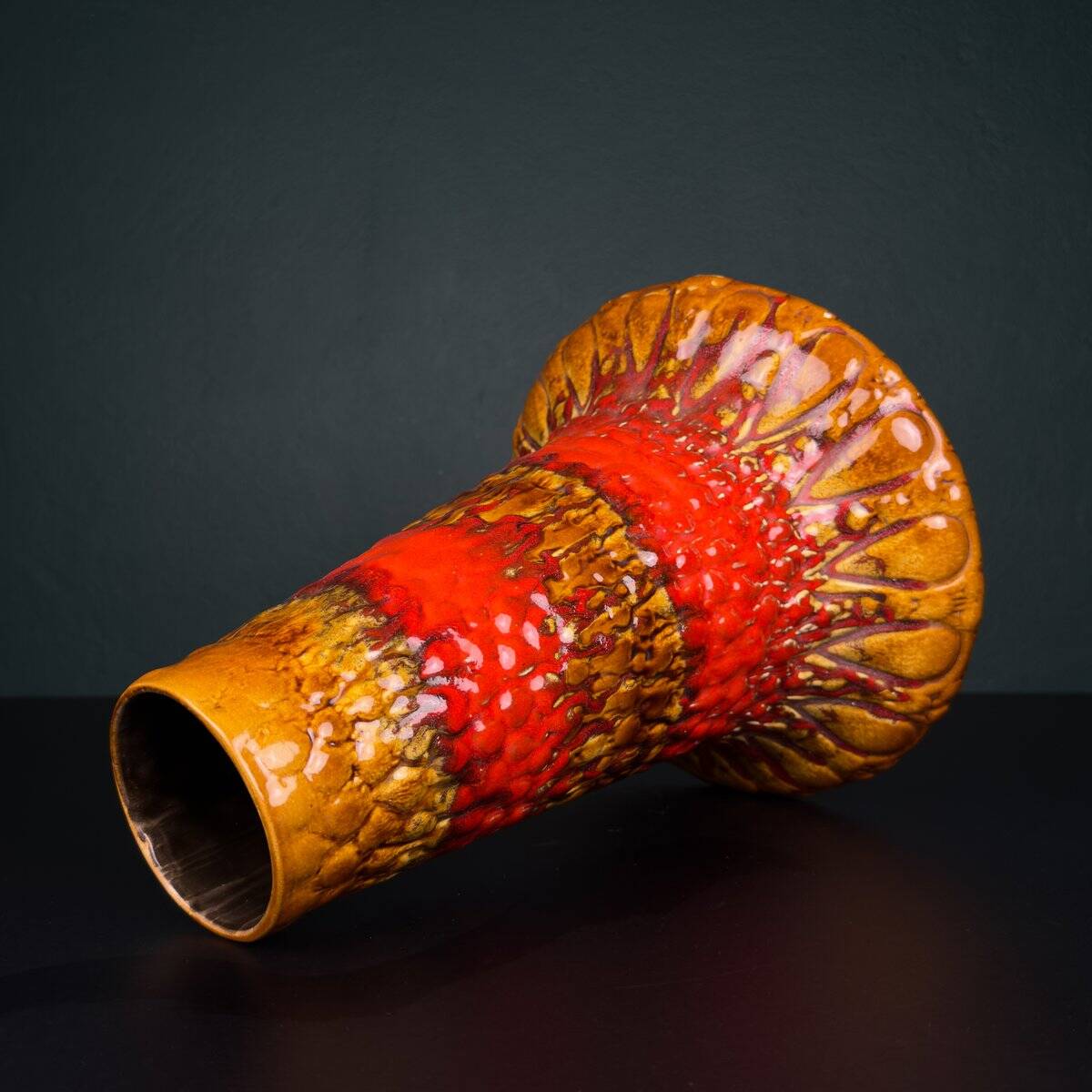 Vintage lava ceramic vase by Kil Liboje, Yugoslavia, 1960s.