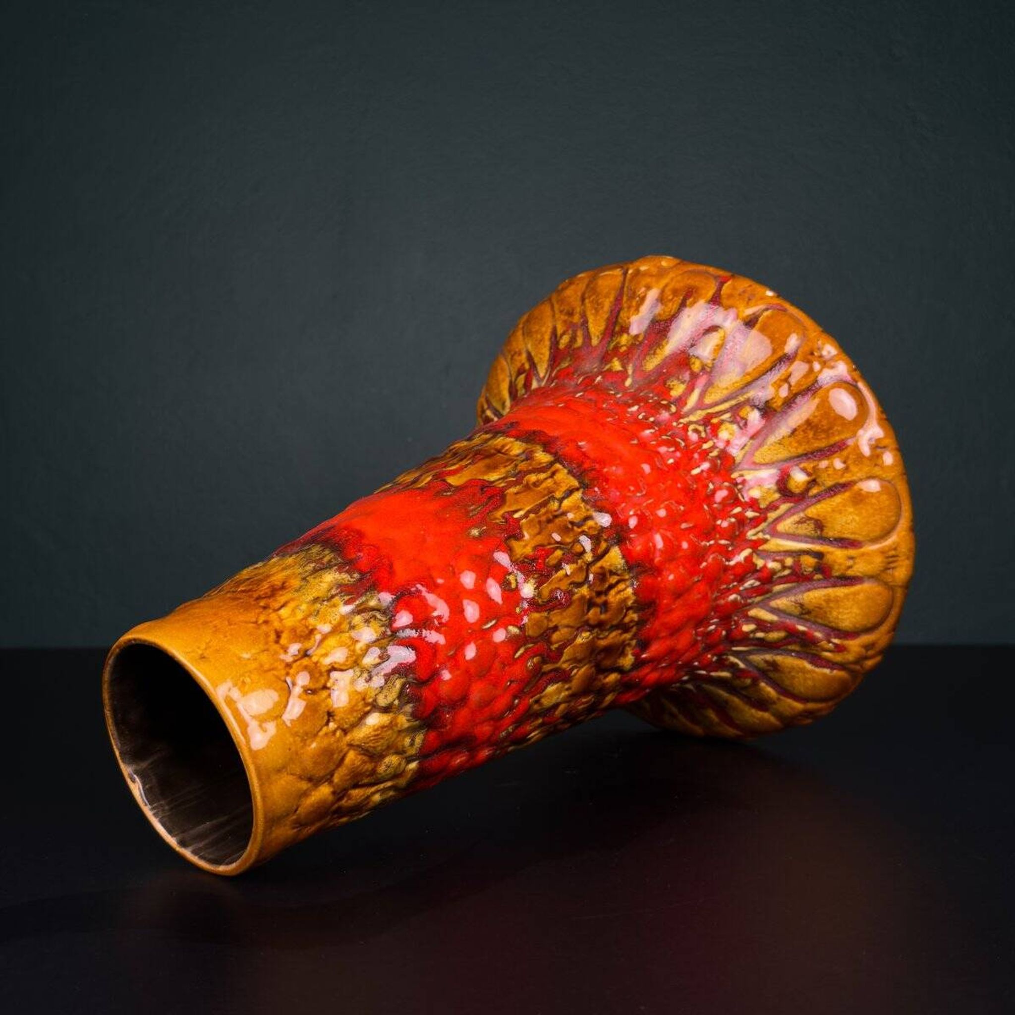 Vintage lava ceramic vase by Kil Liboje, Yugoslavia, 1960s.