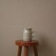 Vintage stoneware pitcher vase with handle Scandinavian country decoration handcrafted ceramic