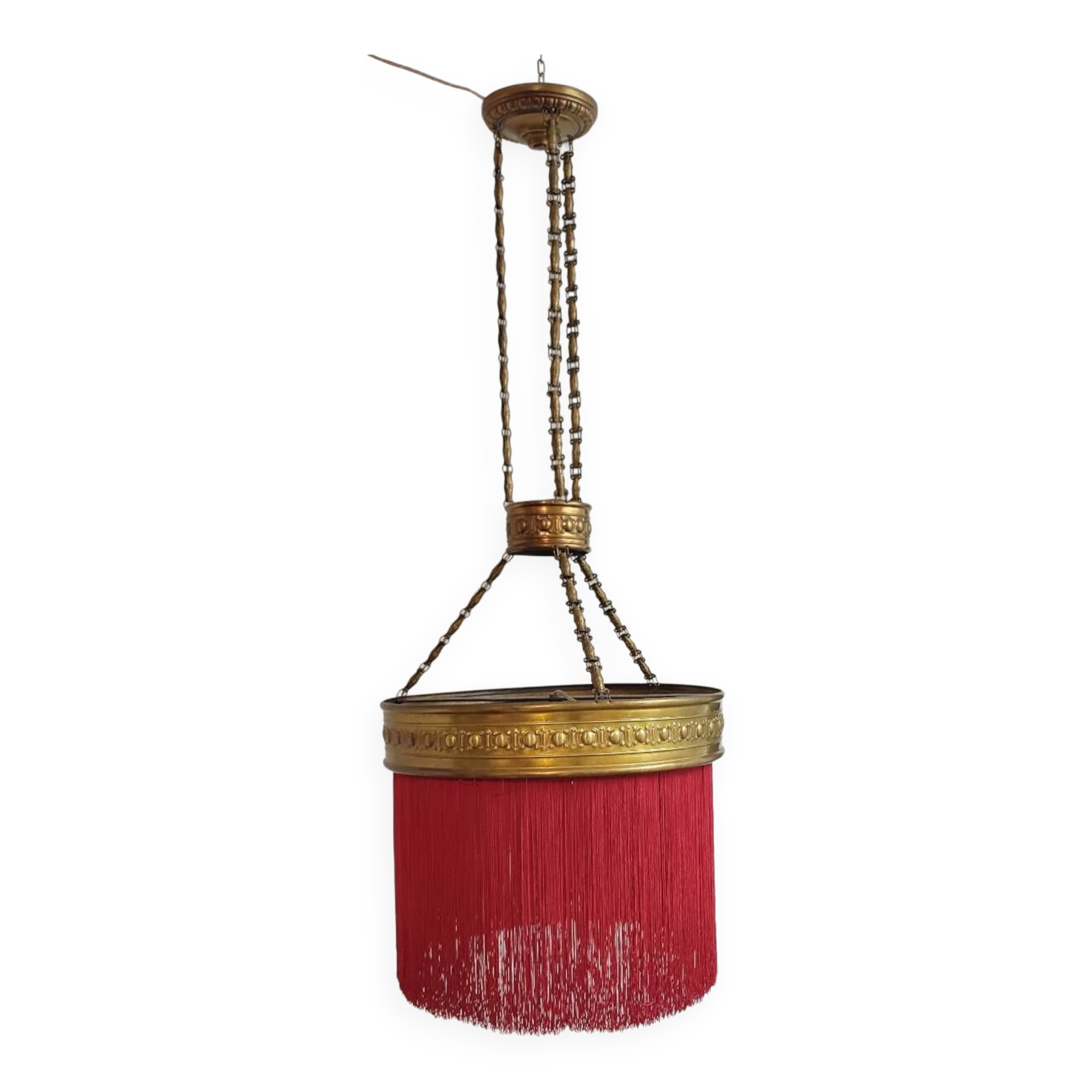 Lámpara de techo "Art Nouveu" de latón. Spain, 1930s.