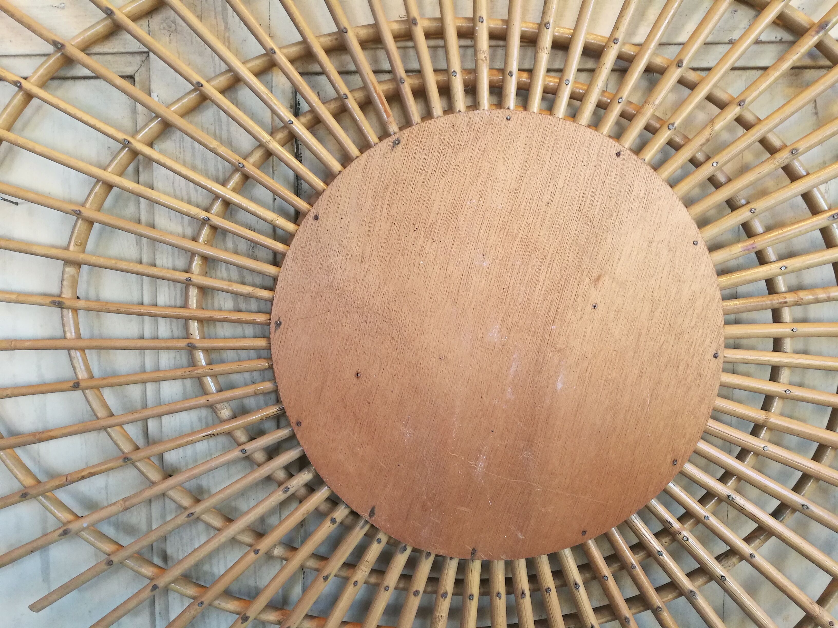 Sun in ellipse rattan mirror 83x66cm