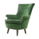 Vintage Green Velour Armchair 1950s