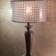 Lamp 1970 sheathed in brown leather iron brush 48xh74