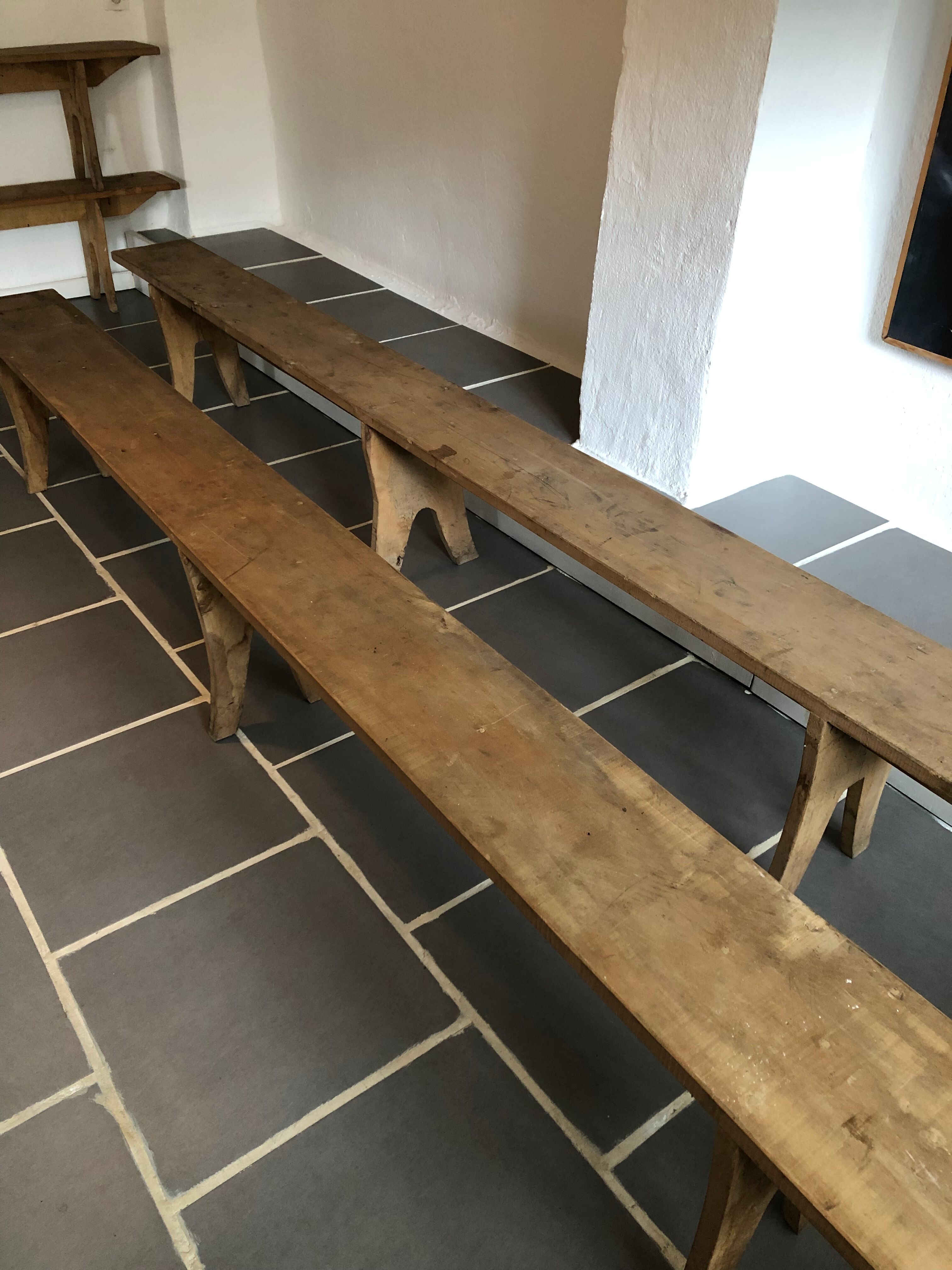Pair of old farm benches 3 meters