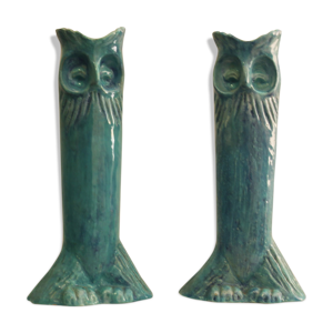 2 bougeoirs céramique