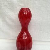 Red glass vase dimension: height -33cm- width -12cm-