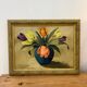 Oil painting of tulips signed Titus.