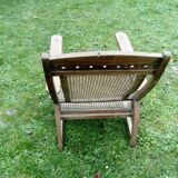 Fauteuil colonial avec repose pieds
