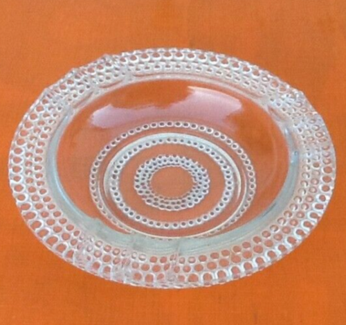 1970s ashtray transparent glass decor pearl tips