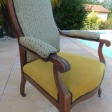 *Louis Philippe style Voltaire armchair in quality wood weathered by time - the backrest and l