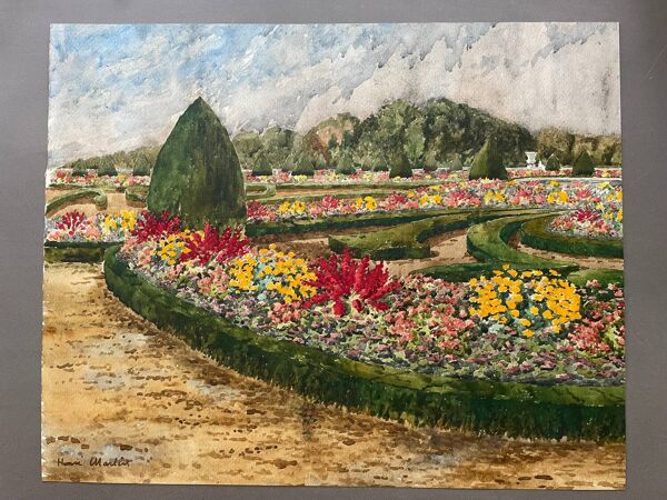 Tableau parc du chateau de Versailles Henri Martin