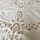 White cotton tablecloth with openwork embroidery 160X170 cm