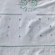 Drap 2 places brodé BB, pastilles, double jour échelle couleur vert clair