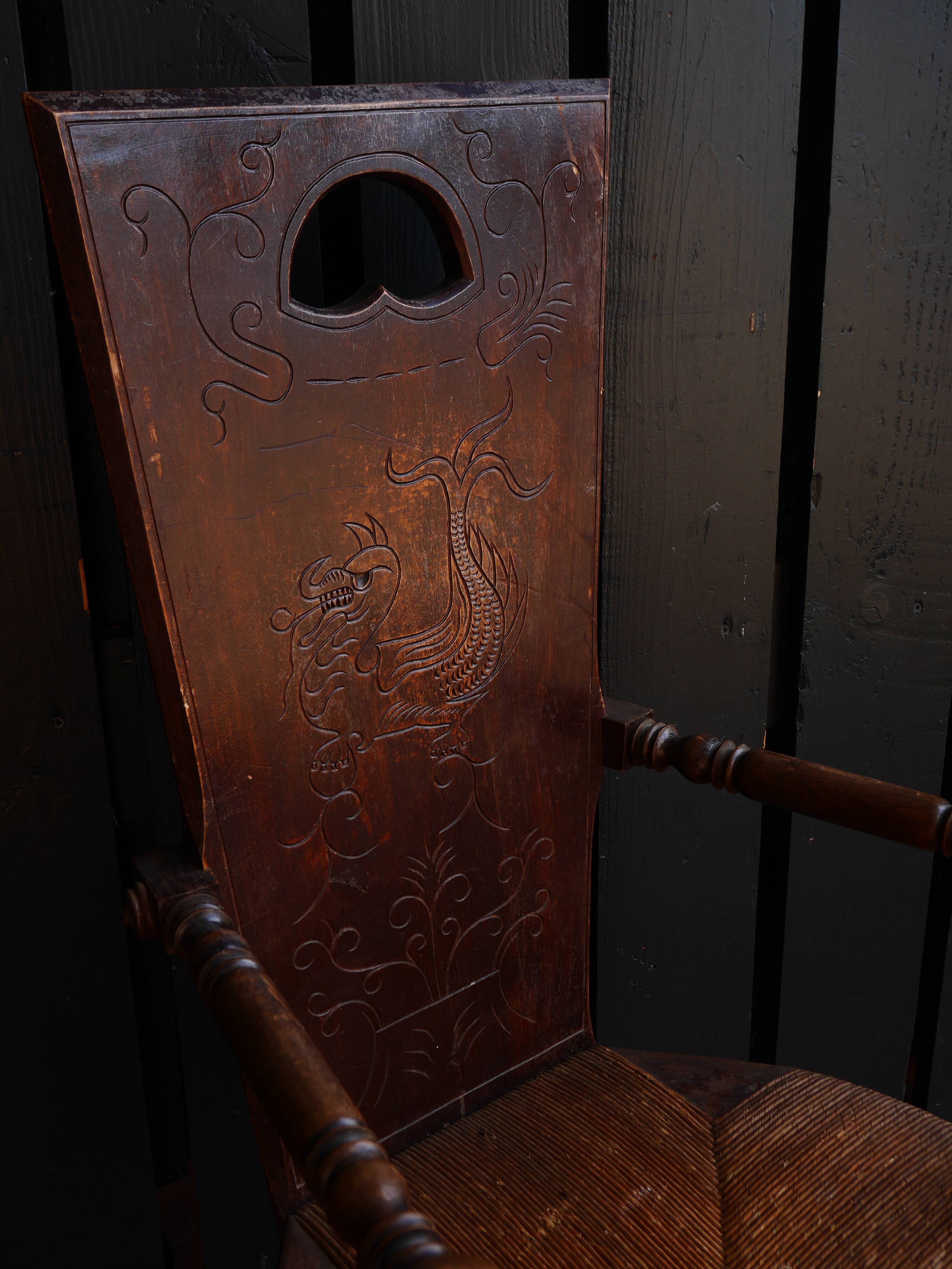 Antique folk art armchair