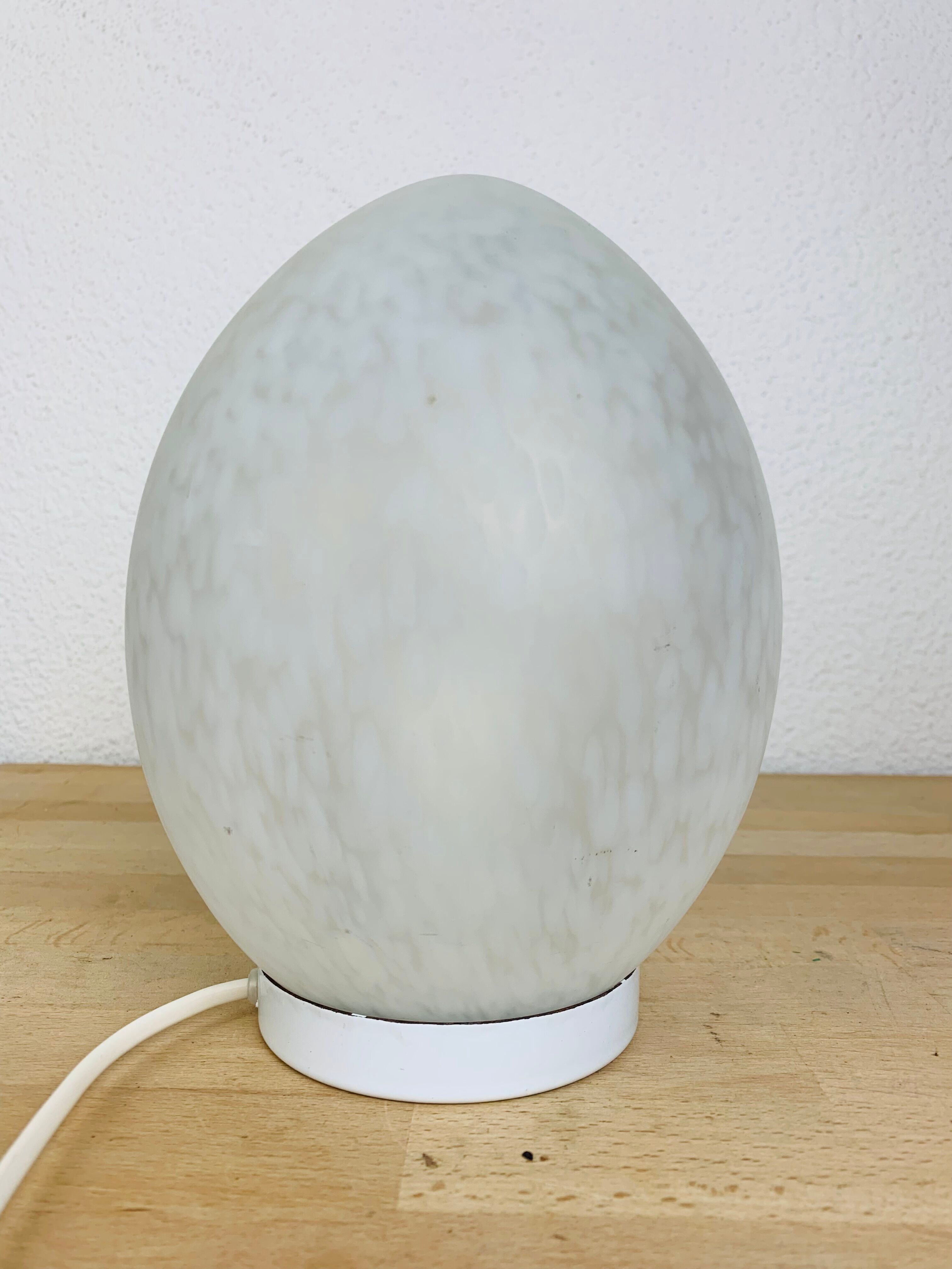 Domec egg lamp, speckled glass from Vianne, 70s