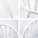 Chaise vintage blanche en bois style Windsor scandinave