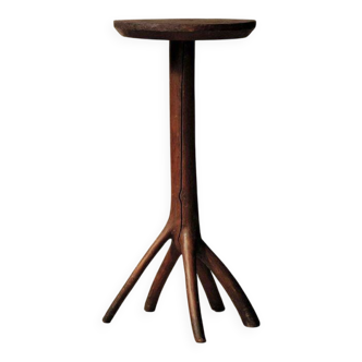 Solid wood side table, Art-Populaire, Auvergne, 19th century