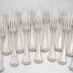 Christofle Violon palmettes, 14 table forks, 21 cm, silver-plated metal.