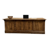 Large old trading counter in solid pine