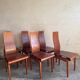 Ensemble de 6 chaises « Molly » en contreplaqué cintré brun cerisier foncé de Finazzer — Postmodernisme italien des années 1980