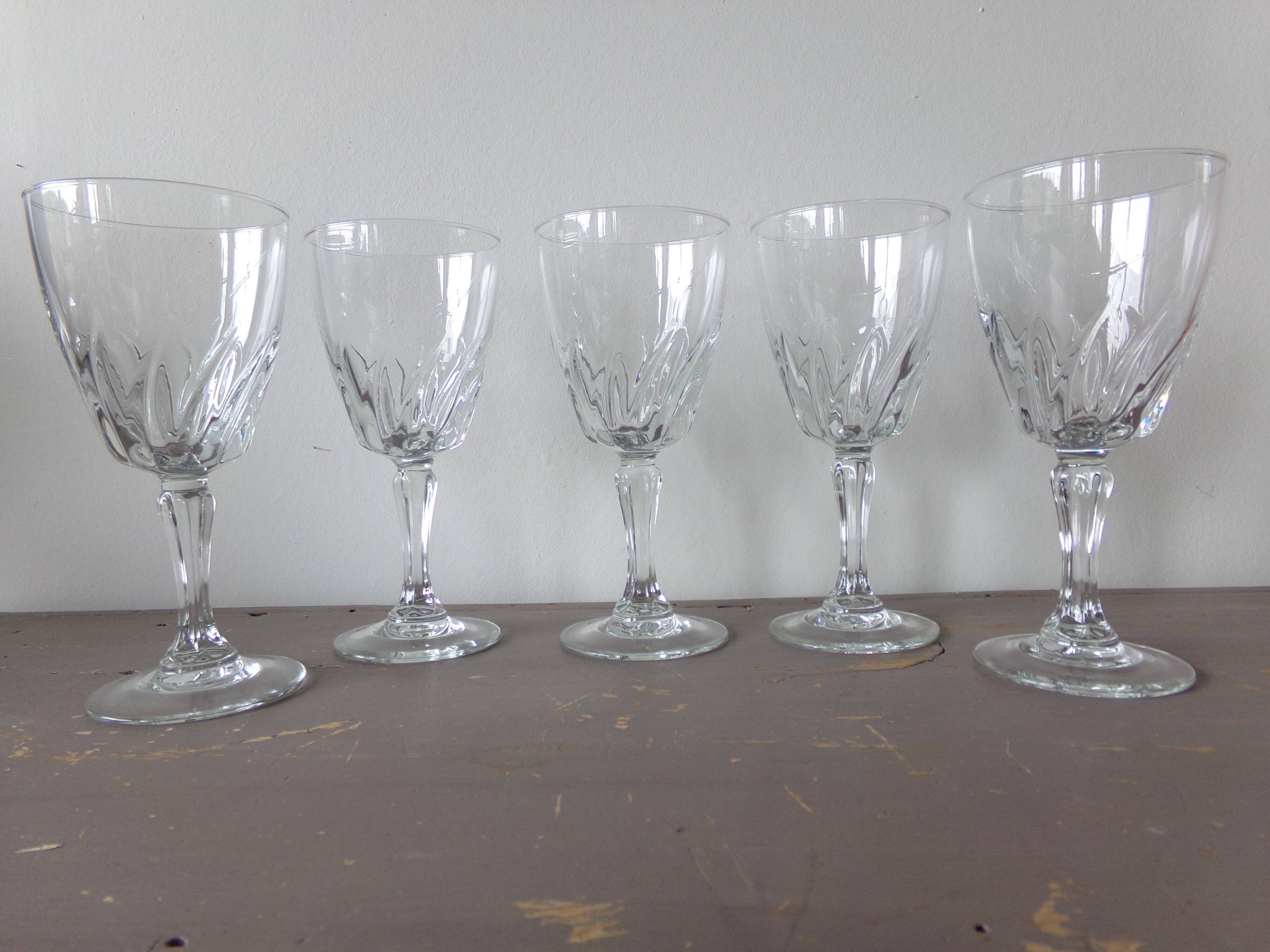 5 old walking glasses