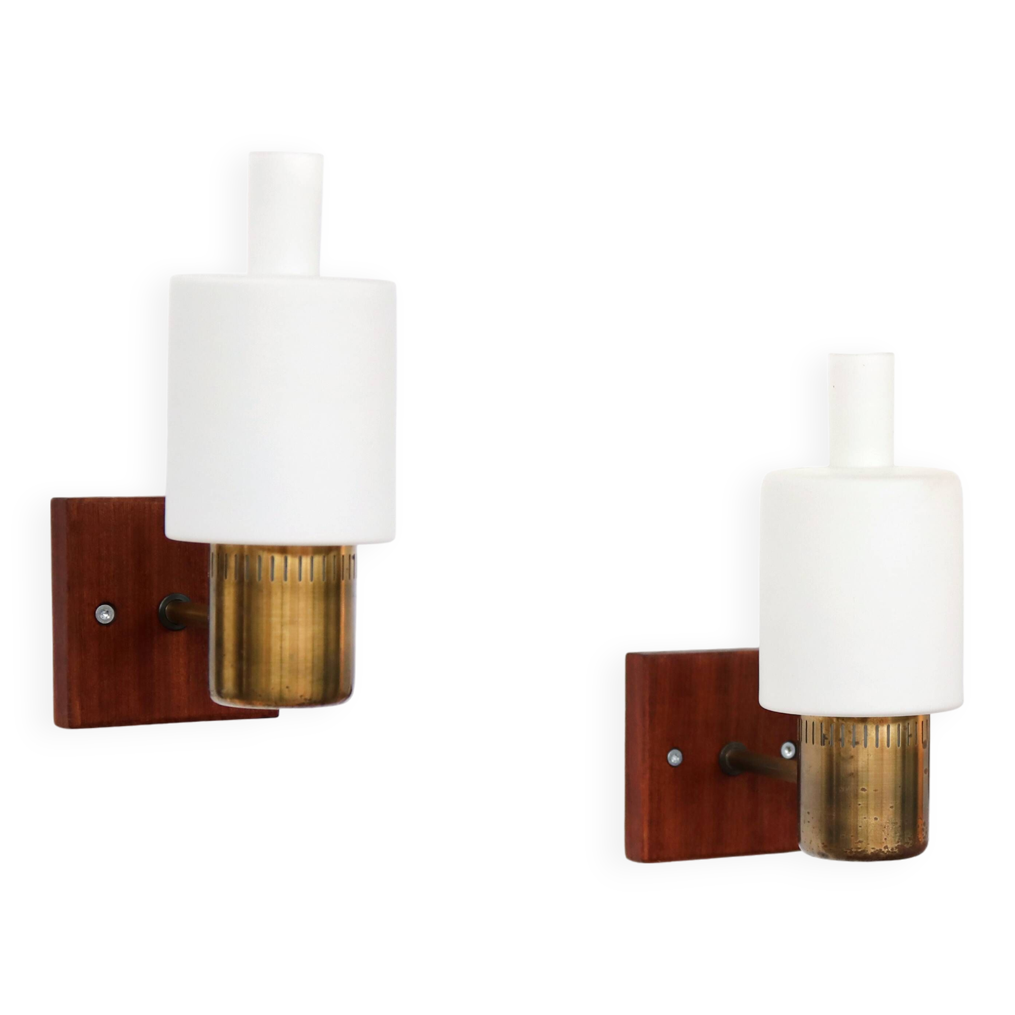 Set of two Jo Hammerborg Nordlys wall lamps, Danish design 1962