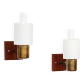 Set of two Jo Hammerborg Nordlys wall lamps, Danish design 1962