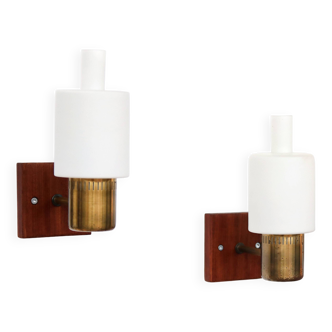 Set of two Jo Hammerborg Nordlys wall lamps, Danish design 1962