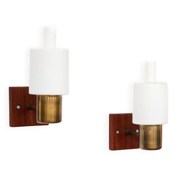 Set of two Jo Hammerborg Nordlys wall lamps, Danish design 1962