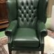 In the 1970s green leather Chesterfield armchair