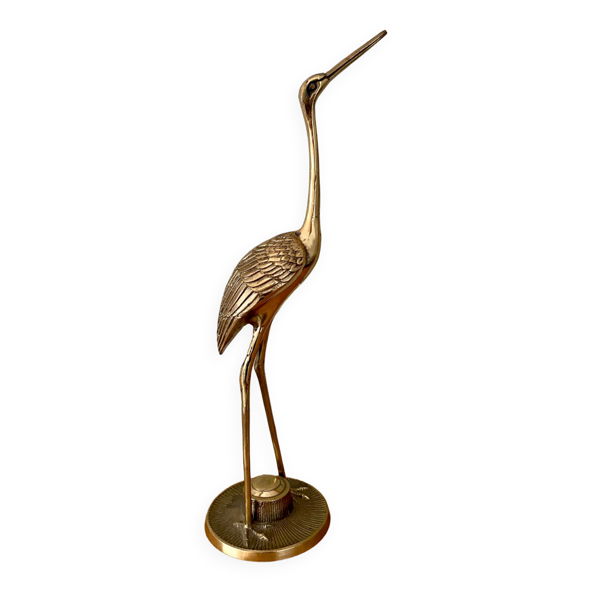 XXL vintage brass heron