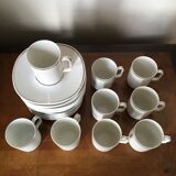 9 cups and coffee cups in porcelain Limoges