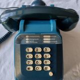Old Blue Phone Vintage S63 Socotel with Ptt Keyboard