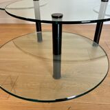 Glass coffee table and black base