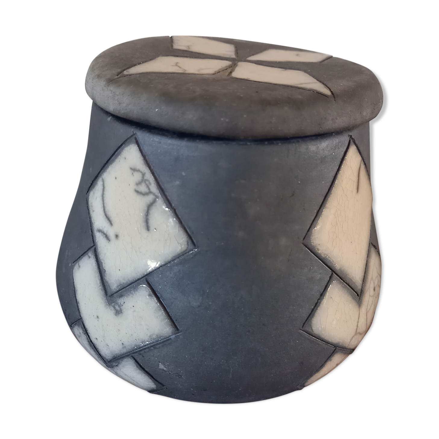 Covered pot Art Deco signed