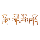 4x Hans J. Wegner Oak CH24 Wishbone Chair, 1980s Denmark