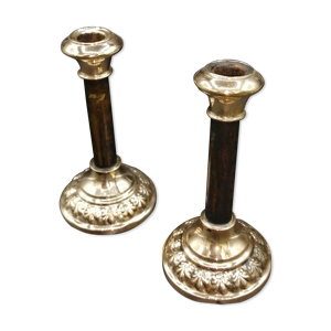 paire de bougeoirs 1890 - bronze